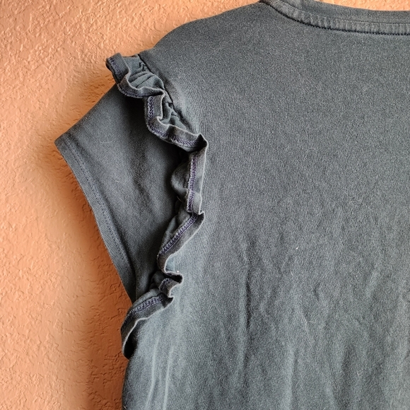 A New Day green ruffle detail short sleeve Shirt Size M - Picture 3 of 9